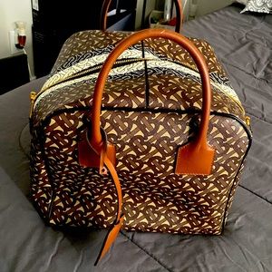 Burberry Monogram Stripe E-canvas Cube Bag